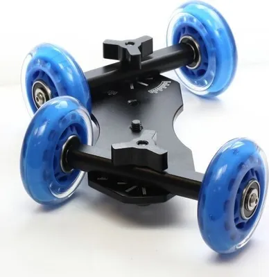 Produktbild von Table Dolly Mini Skaterdolly Kamerawagen fuer Kamera- und Kurvenfahrt mit DSLR Systemkamera oder Camcorder