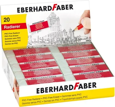 Zdjęcie produktu dla Eberhard Faber - Guma Eberhard Faber EF -585443 czerwona/niebieska | 1 sztuka | 40 sztuk