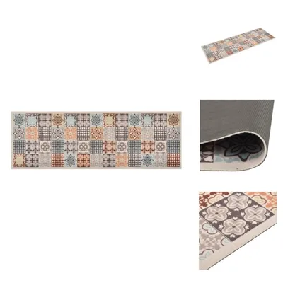 Image de vidaXL Tapis de cuisine Lavable Mosaïque Multicolore 45x150 cm - Tapis de sol