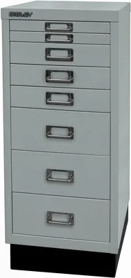 Produktbild von BISLEY MultiDrawer™ L298S Schubladenschrank silber 8 Schubladen 27,8 x 38,0 x 67,0 cm