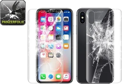 Produktbild von 4x Panzerfolie für iPhone X ANTI-SCHOCK FULL COVER Displayschutzfolie HD KLAR FB