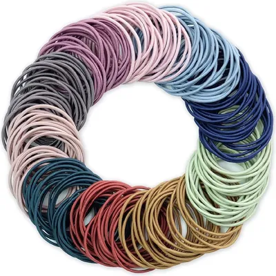 Image de 200 élastiques pour cheveux Fille 4,5 cm Élastiques pour tresses Multicolores Titulaire de la Queue de Cheval