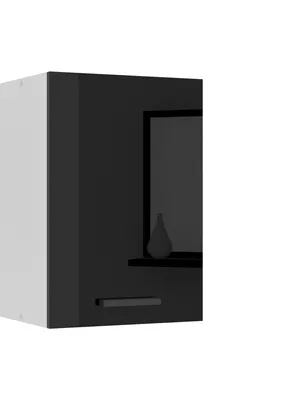 Produktbild von Belini Hängeschrank Küche, Küchenschränke SG. Breite 40 cm. Oberschrank mit 1 Tür, Küchenhängeschränke, Wandschrank Hängend, Schwarz Hochglanz