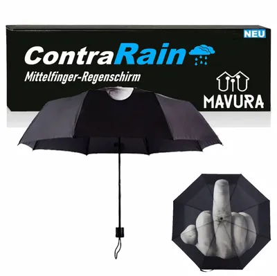 Produktbild von ContraRain Mittelfinger Regenschirm Spaß faltbarer Taschenschirm Stinkefinger