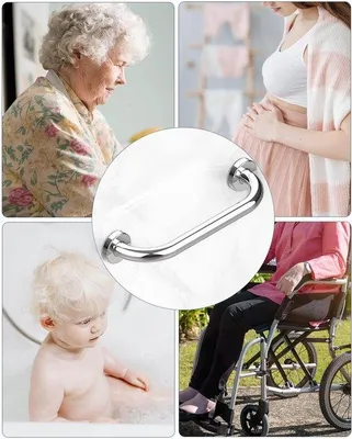Produktbild von Famanu Wandhalterung Badezimmer, Sicherheitsgriffe für Dusche – Edelstahl