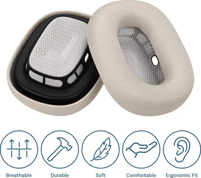 Produktbild von Ersatz Ohrpolster für AirPods Max – Memory-Schaum, Mesh Gewebe - Polarsternn