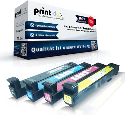 Produktbild von 4x kompatible Tonerkartuschen für HP Color Laserjet CP6015N CP6015 Series CP6015X CP6015XH CB380 CB381 CB382 CB383 Black Cyan Magenta Yellow Sparset KCMY - Eco Plus Serie