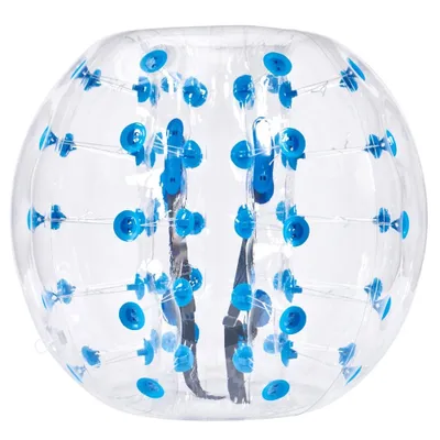 Produktbild von Aufblasbarer Bump Ball Bumper Stoßball 1 Stk. - 1,2 m x 1,03 m - Menschlicher Kollisionsball - PVC-Körperblasen-Bounce-Ball für Outdoor-Aktivitäten - Transparent + Blaue Punkte Aufblasbar Bumper Ball