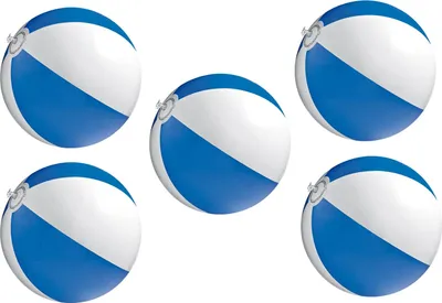 Produktbild von 5x Mini Strandball / Wasserball / Farbe: blau-weiß