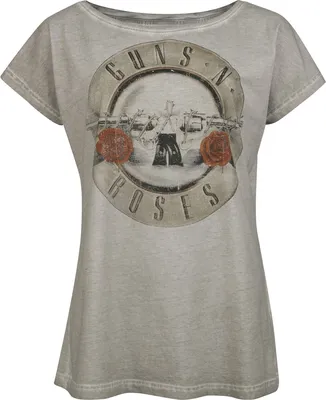 Produktbild von Guns N' Roses T-Shirt Damen Bullet Logo grau Band-Merch, Bands 100% Baumwolle M