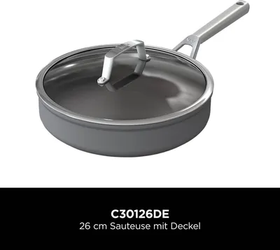 Produktbild von Ninja C30126DE, Rund, Allzweckpfanne, Grau, Edelstahl, 260 °C, Aluminium, Glas