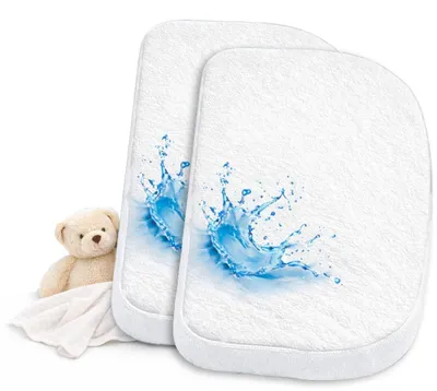 Obrázek produktu pro Ochranná podložka na matraci, 50 x 89 cm - 100% voděodolná - bílá (2 kusy)