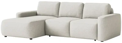 Produktbild von Selsey Carnos Mini – Ecksofa mit Schlaffunktion, Ottomane links, Chenille pflegeleicht, Creme