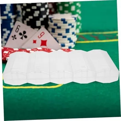 Produktbild von 2 Pokerchip-Organizer aus transparentem, verschleißfestem Kunststoff mit mehreren Fächern zur Aufbewahrung von Pokerchips und Spielkarten