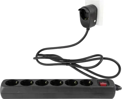 Produktbild von REV Steckdosenleiste 6+1-fach 2m schwarz Powersplit