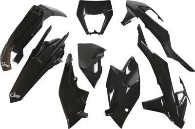 Produktbild von Ufo Kunststoffset Für Ktm Exc/Excf '17-'19 Mit Lampenabdeckung Farbe Schwarz (Kt523E001)