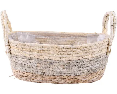 Obrázek produktu pro Obal na květináč s uchy 32 x 14 cm přírodní