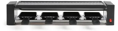 Raclette-Grill für 4 Personen, 800 W, 42 x 11 cm, schwarz