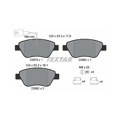 Produktbild von Textar Bremsbeläge vorne für Abarth 500C Mito Alfa Romeo Doblo Punto Fiat 500