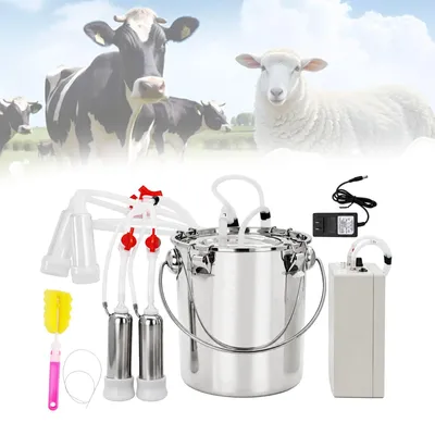 2-in-1 Melkmachine 5L für Kühe & Ziegen, Pulsmassage, Edelstahl