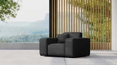 Productafbeelding van Tuinstoel, fauteuil, loungefauteuil, SUMMER, weerbestendig materiaal, kleur: zwart