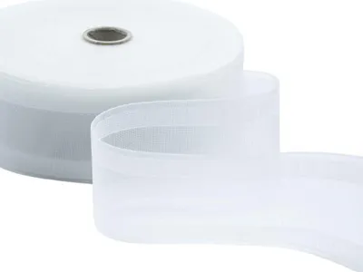 Productafbeelding van Furlanis - Transparante gordijnband zonder koorden - 75 mm x 50 m, wit