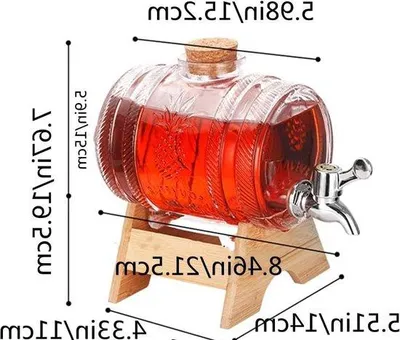 Image de Bocal en verre de 1 litre avec socle et robinet, personnalisé, grand format