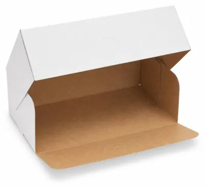 Zdjęcie produktu dla Pudełko na ciasto 250x210x70 biało-brązowe, 50szt