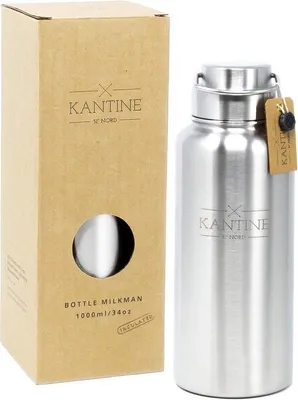 Produktbild von Famanu Trinkflasche 1000 ml - Leckfrei, Thermo-Isolierflasche für kalte und warme Getränke