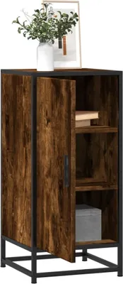 Produktbild von HOMMIE Sideboard/Kommode - elegantes Design - Buffetschrank - Räuchereiche 35,5x35x76cm Holzwerkstoff und Metall NEU468733 - Kommoden