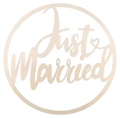 H-Kranz Just Married, FSC-Mix, 30 cm Ø, natur