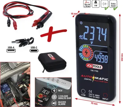 Immagine prodotto di Multimetro digitale automatico con sonde di misura
