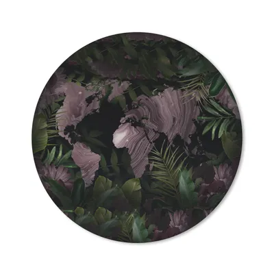 Produktbild von MuchoWow® Mauspad Mousepad Weltkarte - Lila - Pflanzen 20x20 cm - Mousepads - Maus Mat - Pad - Mausunterlage - Schreibtischmatte