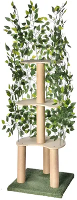 Produktbild von Katzen Wandregal Set 5-teilig – Wandmontierter Katzen Kletterwand mit Liegefläche & Sisal Kratzflächen – Platzsparendes Katzenmöbel aus Holz