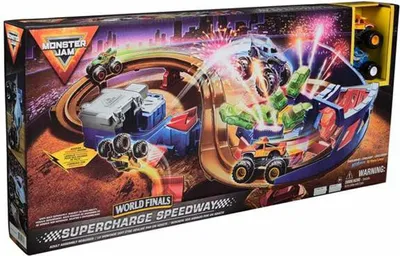 Obrázok produktu pre Monster Jam Supercharge Speedway Playset, Súprava Monster truck a dráha, 5 rok / roky, Kov, Plast, Viacfarebný