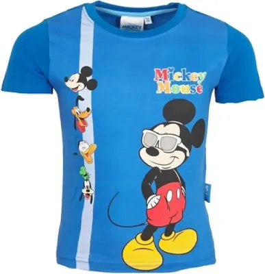 Produktbild von Disney Mickey Maus Kinder Jungen T-Shirt kurzarm Shirt – Blau / 116