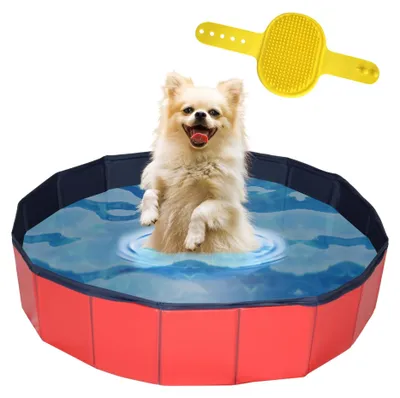 Immagine prodotto di Lendo Online Dog Pool Ø80 cm PVC rosso pieghevole