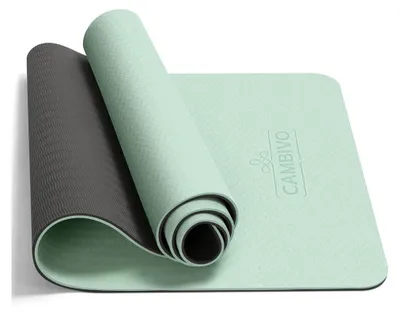 Image de Tapis de yoga - 8 mm - 183 x 61 cm - TPE antidérapant - Avec sangle de transport