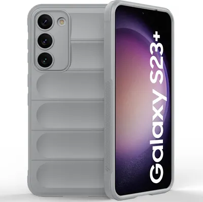 Produktbild von Samsung S23+ Hülle, Weich TPU Silikon Stossfest Anti-rutsch Schutzhülle für Samsung Galaxy S23+ Grau