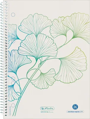 Immagine prodotto di Blocco note a spirale A5 Greenline 70 fogli a scacchiera perforati Ginkgo confezione da 5