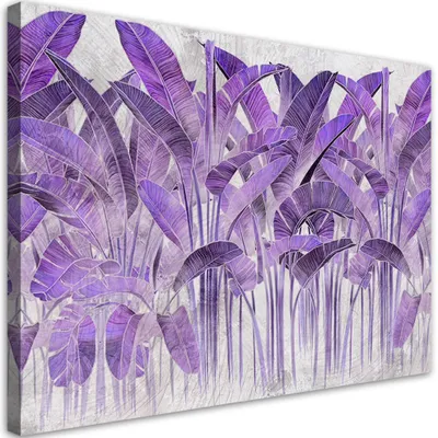 Produktbild von Leinwandbild Lila Bananenblätter 100x70 Feeby Violett bild für die wand bereit zum aufhängen