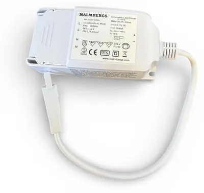 Produktbild von Malmbergs 9952025 LED Treiber 350mA 9–12V 3,2–5,6W dimmbar – TRIAC Konstantstrom