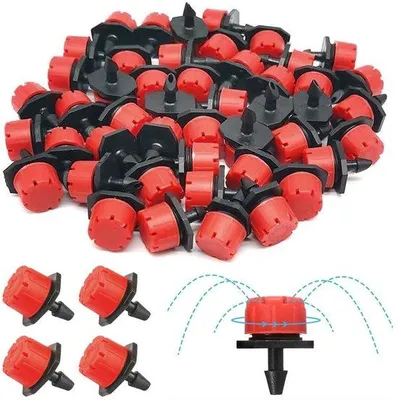 Produktbild von Wasserspar-Tropfensystem - 100 Stück - Verstellbar - Mikrotropfen-Irrigation - Garten-Sprinkler - Wasserbeschleunigung bis 70% - robustes PP-Plastik - Tropfen-Irrigation