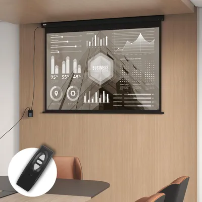 Produktbild von Motorleinwand 84 Zoll 4:3 mit Fernbedienung, Projektionsleinwand elektrisch, Beamer-Leinwand, Schwarz | 171 x 130 cm | 30 m Funkreichweite | 6,3 kg