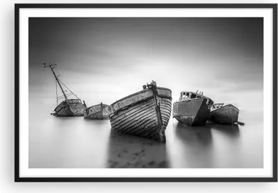 Produktbild von Gerahmtes Poster - Schwarzer Rahmen - £ódŸ Wrack Schiff - 91,5x61 cm - Wand Bild - Wanddeko - Wandbilder - Kunstposter - Wandposter - Bilderrahmen - Bilder - Kunstdruck - P2BAA91x61-4999