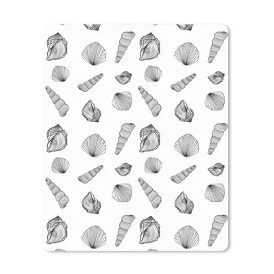Produktbild von MuchoWow® Mauspad Mousepad Muschel - Schwarz und Weiß - Design 30x40 cm - Mousepads - Maus Mat - Pad - Mausunterlage - Mausmatten