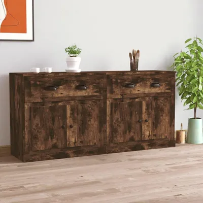 Obrázek produktu pro vidaXL Příborníky 2 ks. Dřevěný výrobek z kouřového dubu