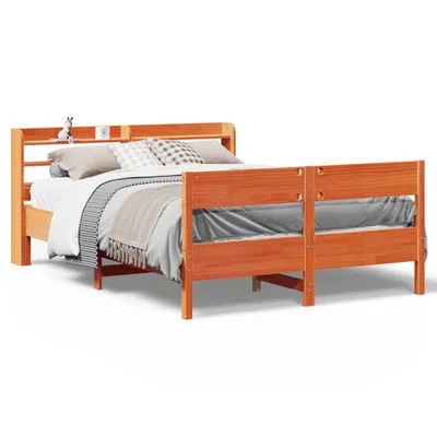 Produktbild von Massivholzbett ohne Matratze Wachsbraun 160x200 Kiefernholz