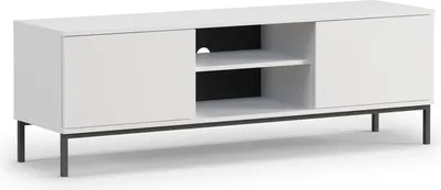 Produktbild von TV-Lowboard Dallas 2D 150cm Breite, Stilvoll Wohnzimmerschrank, TV-Schrank mit Metallfuße (Farbe: Weiß)