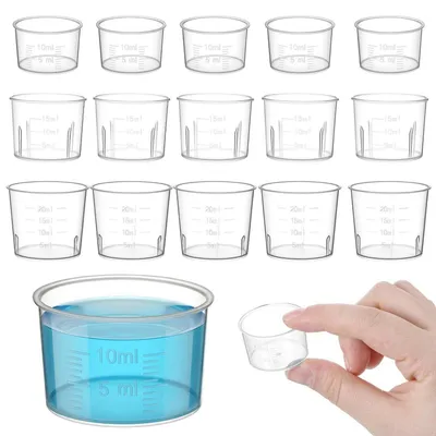 Produktbild von Messbecher Set 15 Stück Kunststoff Transparent 10ml 15ml 30ml